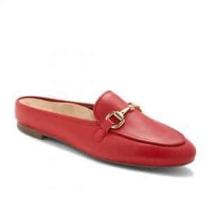 The Vionic Adeline in Red - a smart casual slip on shoe for ladies with arch support. Available in Singapore at Footkaki.